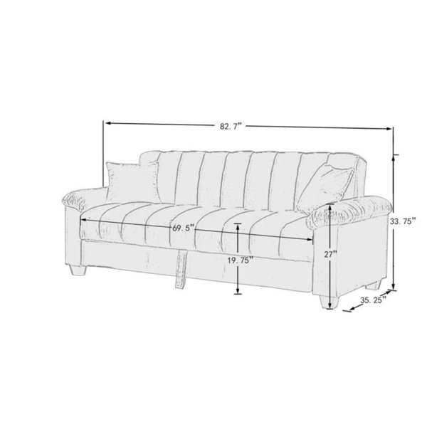 Mercer41 Cesella 83" Velvet Pillow Top Arm Convertible Sofa Bed with